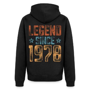 1978 Geboren Geburtsjahr Geburtstag - Unisex Premium Bio Zip Hoodie - Schwarz - Hinten - Nico (187cm)