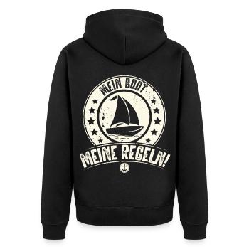Segeln Segler Segelboot - Unisex Premium Bio Zip Hoodie - Schwarz - Hinten - Nico (187cm)