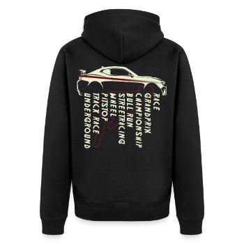 Courses de sport automobile - Veste à capuche bio Premium Unisexe - noir - Dos - Nico (187cm)