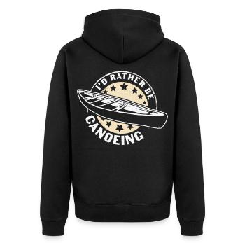 Kanu Kanut Kanutin Kanufahrer - Unisex Premium Bio Zip Hoodie - Schwarz - Hinten - Nico (187cm)