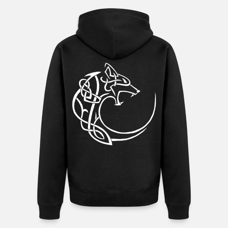 loup lunaire blanc - Veste à capuche bio Premium Unisexe - noir