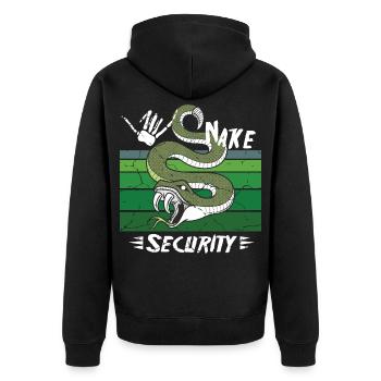 Schlangen Sicherheit - Unisex Premium Bio Zip Hoodie - Schwarz - Hinten - Nico (187cm)