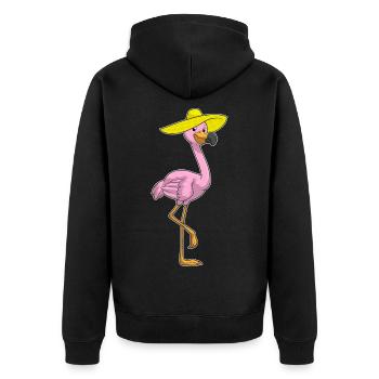 Chapeau de flamant rose - Veste à capuche bio Premium Unisexe - noir - Dos - Nico (187cm)