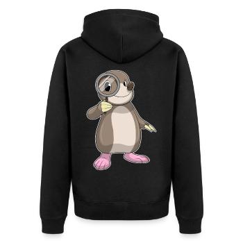 Mole Detective Magnifying Glass - Unisex Premium Organic Zip Hoodie - black - Back - Nico (187cm)