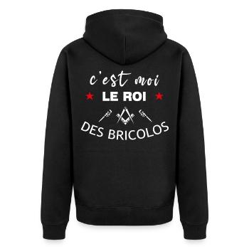 C'est Moi Le Roi Des Bricolos - Veste à capuche bio Premium Unisexe - noir - Dos - Nico (187cm)