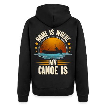 Kanu Kanut Kanutin Kanufahrer - Unisex Premium Bio Zip Hoodie - Schwarz - Hinten - Nico (187cm)