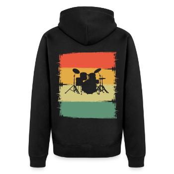Percussion - Unisex Premium Organic Zip Hoodie - black - Back - Nico (187cm)