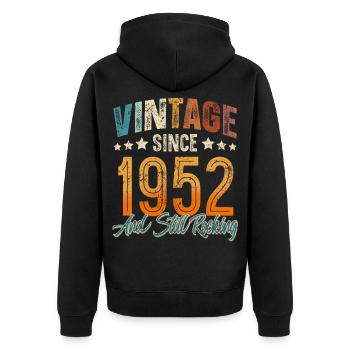 1952 Geburtsjahr Geburtstag Baujahr Vintage - Unisex Premium Bio Zip Hoodie - Schwarz - Hinten - Nico (187cm)