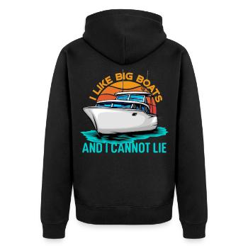 I Like Big Boats And I Cannot Lie - Unisex Premium Organic Zip Hoodie - black - Back - Nico (187cm)
