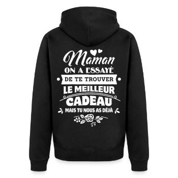 Maman Meilleur cadeau pour la fête des Mères - Veste à capuche bio Premium Unisexe - noir - Dos - Nico (187cm)