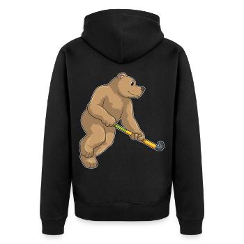 Hockey sur gazon Bear Stick - Veste à capuche bio Premium Unisexe - noir - Dos - Nico (187cm)