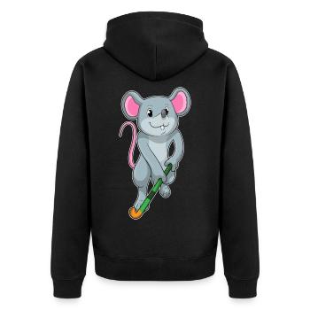 Bâton de hockey sur gazon Rat - Veste à capuche bio Premium Unisexe - noir - Dos - Nico (187cm)