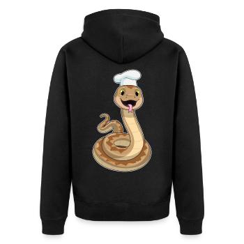 Snake Chef Chef Hat Cooking - Unisex Premium Organic Zip Hoodie - black - Back - Nico (187cm)