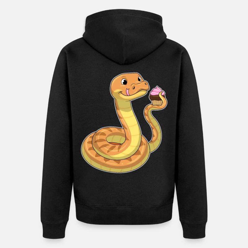 Serpent au muffin - Veste à capuche bio Premium Unisexe - noir