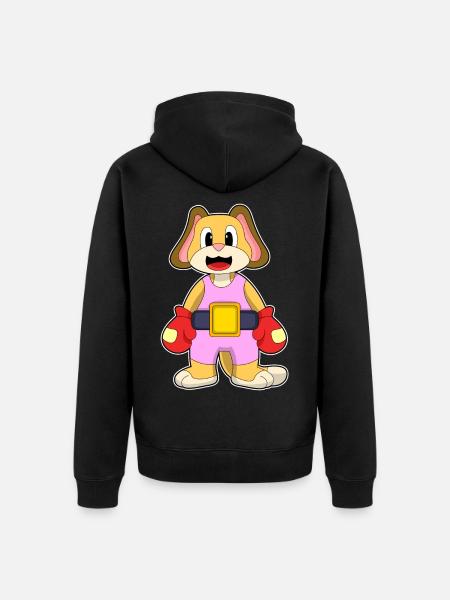 Dog Boxer Boxing Gloves Boxing - Unisex Premium Organic Zip Hoodie - black