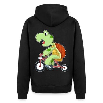 Turtle Bicycle - Unisex Premium Organic Zip Hoodie - black - Back - Nico (187cm)