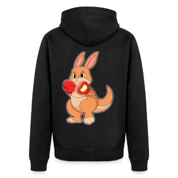 Kangaroo Boxer Boxing Gloves Boxing - Unisex Premium Organic Zip Hoodie - black - Back - Nico (187cm)