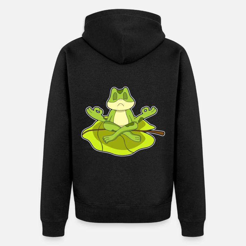 Grenouille méditant - Veste à capuche bio Premium Unisexe - noir