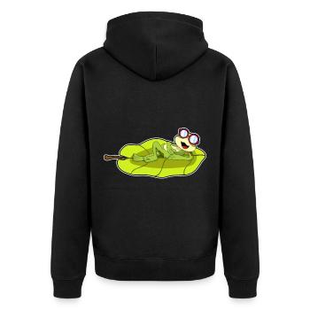 Frog Glasses - Unisex Premium Organic Zip Hoodie - black - Back - Nico (187cm)
