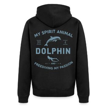 My Spirit Animal Is A Dolphin - Unisex Premium Organic Zip Hoodie - black - Back - Nico (187cm)