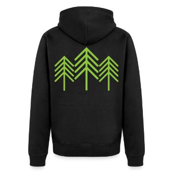 Arbres Symbole Forêt Minimalisme Icône verte - Veste à capuche bio Premium Unisexe - noir - Dos - Nico (187cm)