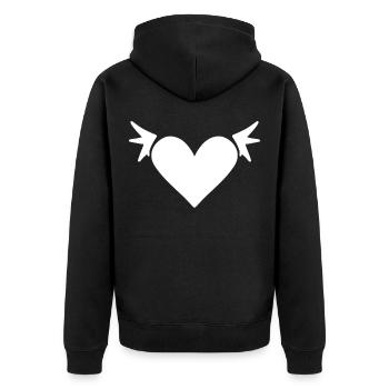 Ange du Cœur Ange Gardien - Veste à capuche bio Premium Unisexe - noir - Dos - Nico (187cm)