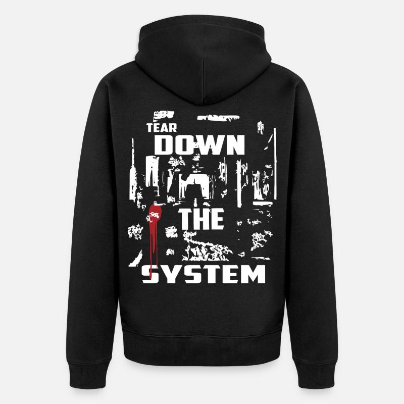 Zerstören Sie das System - Unisex Premium Bio Zip Hoodie - Schwarz