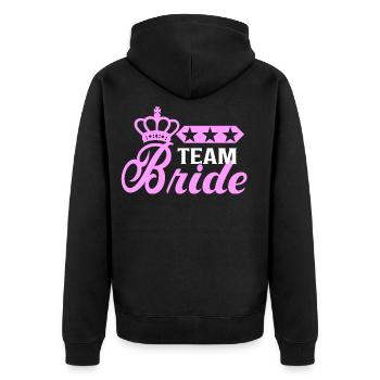 Bachelorette Team Bride Wedding bachelorette party - Unisex Premium Bio Zip Hoodie - Schwarz - Hinten - Nico (187cm)