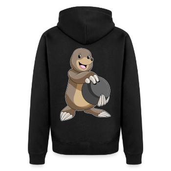Mole Bowling Bowling Ball - Unisex Premium Organic Zip Hoodie - black - Back - Nico (187cm)