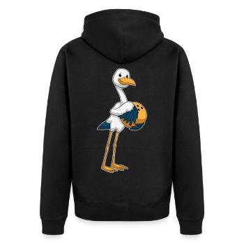 Storch Bowling Bowling Ball - Unisex Premium Organic Zip Hoodie - black - Back - Nico (187cm)