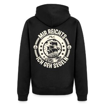 Segeln Segler Segelboot - Unisex Premium Bio Zip Hoodie - Schwarz - Hinten - Nico (187cm)
