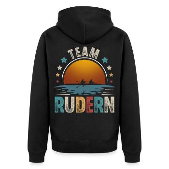 Rudern Ruderer Ruderboot Team - Unisex Premium Bio Zip Hoodie - Schwarz - Hinten - Nico (187cm)