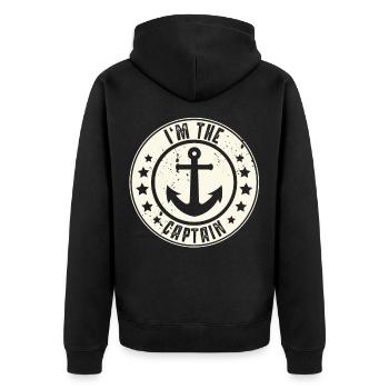 Capitaine Voilier Bateau à moteur Bateau Marin Ancre - Veste à capuche bio Premium Unisexe - noir - Dos - Nico (187cm)