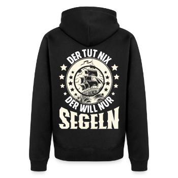 Segeln Segler Segelboot - Unisex Premium Bio Zip Hoodie - Schwarz - Hinten - Nico (187cm)