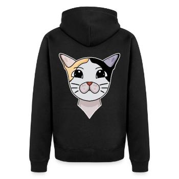Japonais Bobtail Head Cat Cat Propriétaire - Veste à capuche bio Premium Unisexe - noir - Dos - Nico (187cm)