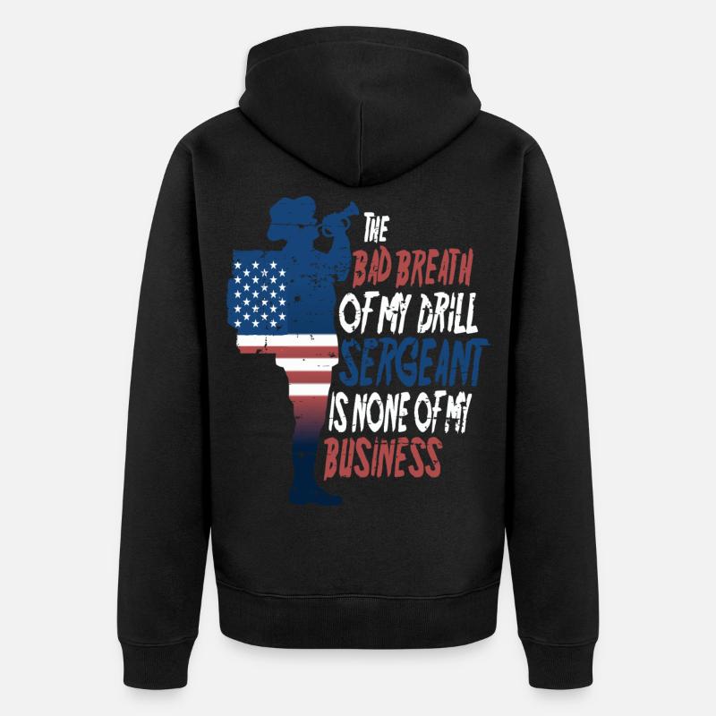 Drill Sergeant - Unisex Premium Organic Zip Hoodie - black