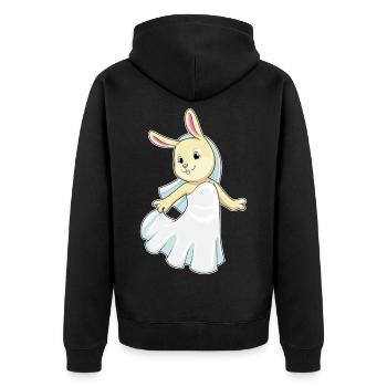 mariage avec voile de mariée lapin - Veste à capuche bio Premium Unisexe - noir - Dos - Nico (187cm)