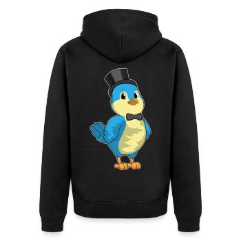 Mariage avec le chapeau haut-de-forme Bird Groom - Veste à capuche bio Premium Unisexe - noir - Dos - Nico (187cm)
