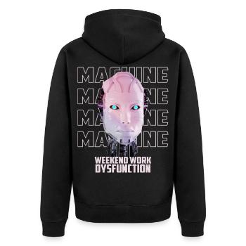 Homme machine - Veste à capuche bio Premium Unisexe - noir - Dos - Nico (187cm)