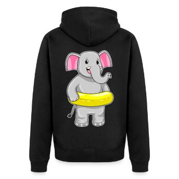 Été de nage dans le ring de nage d’éléphants - Veste à capuche bio Premium Unisexe - noir - Dos - Nico (187cm)