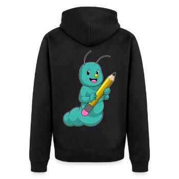 École de crayons des élèves Caterpillar - Veste à capuche bio Premium Unisexe - noir - Dos - Nico (187cm)