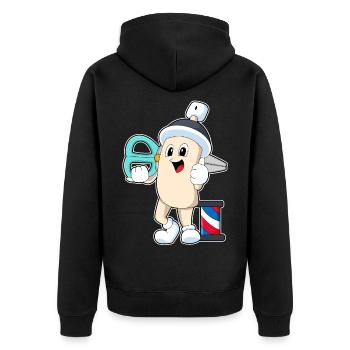 Laca pour coiffure ciseaux - Veste à capuche bio Premium Unisexe - noir - Dos - Nico (187cm)
