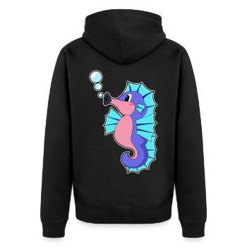 Hippocampe mignon - Veste à capuche bio Premium Unisexe - noir - Dos - Nico (187cm)