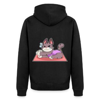 Gymnastique de fitness yoga pour chats - Veste à capuche bio Premium Unisexe - noir - Dos - Nico (187cm)