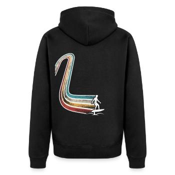 Hydrofoil Surfing Surf Surfer Hydrofoil Surfen - Unisex Premium Organic Zip Hoodie - black - Back - Nico (187cm)