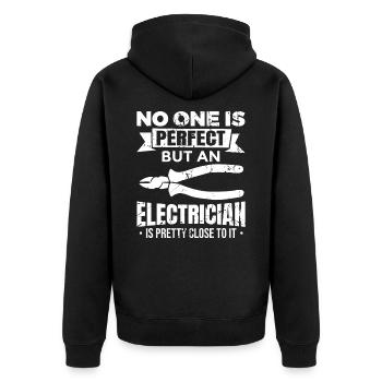 Electrical Engineer Witz - Unisex Premium Organic Zip Hoodie - black - Back - Nico (187cm)