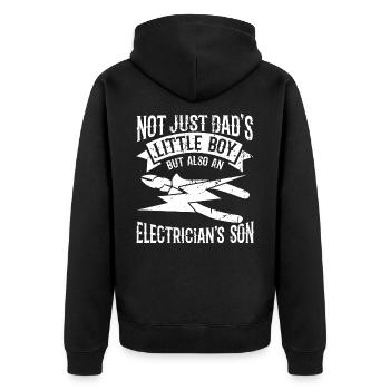 Electrical engineer son - Unisex Premium Organic Zip Hoodie - black - Back - Nico (187cm)