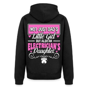 Electrician - Unisex Premium Organic Zip Hoodie - black - Back - Nico (187cm)