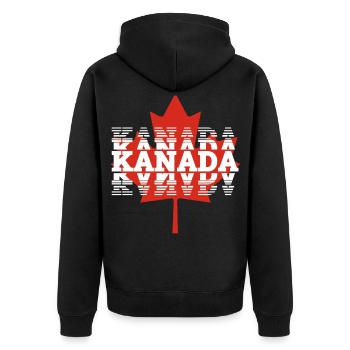 Kanada - Unisex Premium Bio Zip Hoodie - Schwarz - Hinten - Nico (187cm)