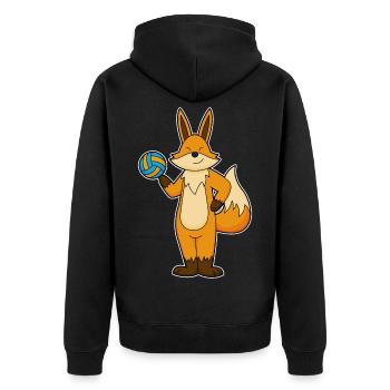 Fox Volleyball Player Volleyball - Unisex Premium Organic Zip Hoodie - black - Back - Nico (187cm)